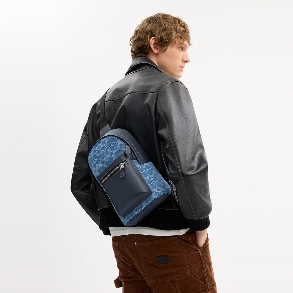 Coach Outlet Men's West Pack In Signature Denim